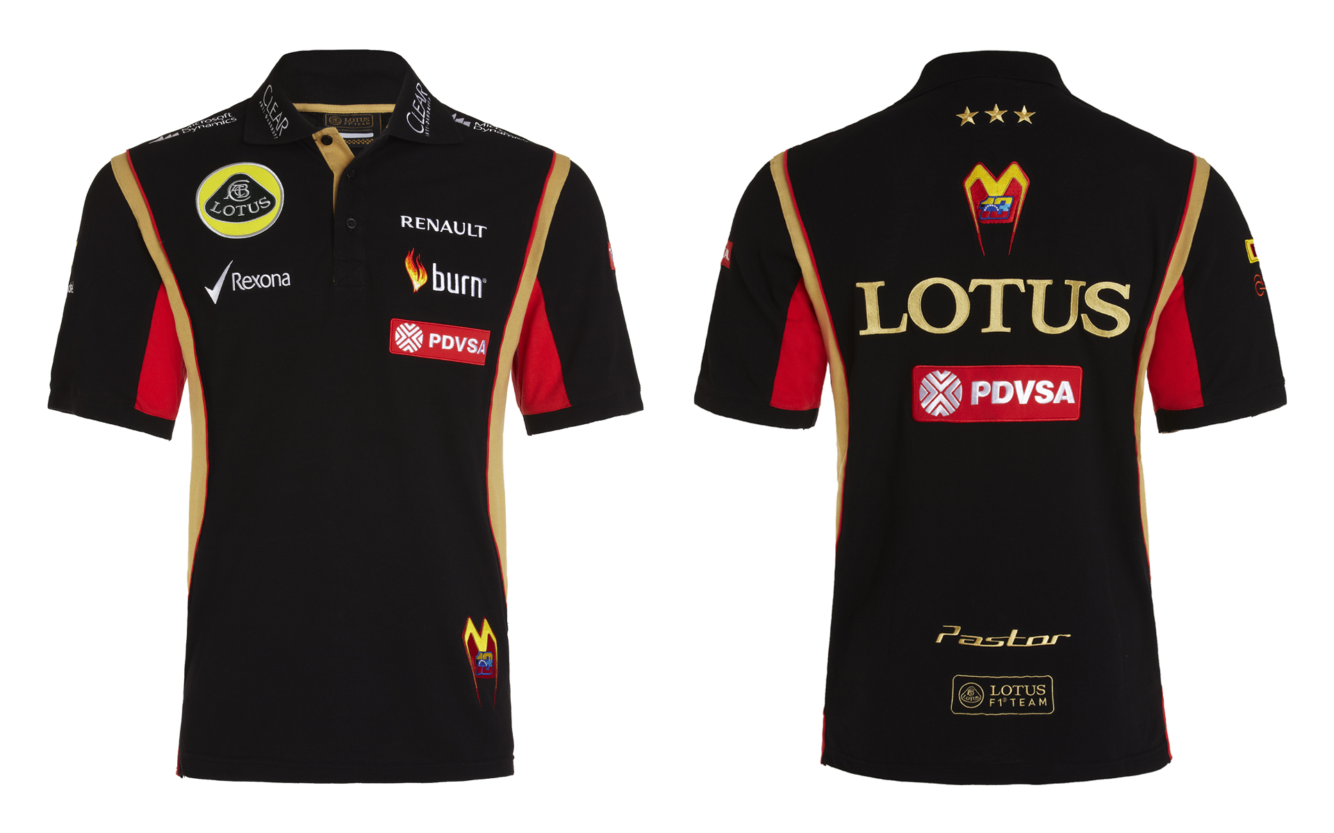 Lotus f1 formula one racing top front and back invisible mannequin commerce photo shoot
